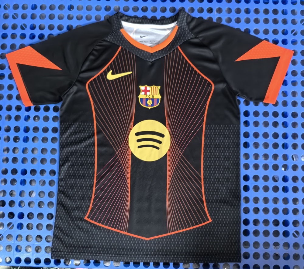 (S-3XL) 1:1 Copy Top Quality 2025/2026 Barcelona conceptual version (black and orange)