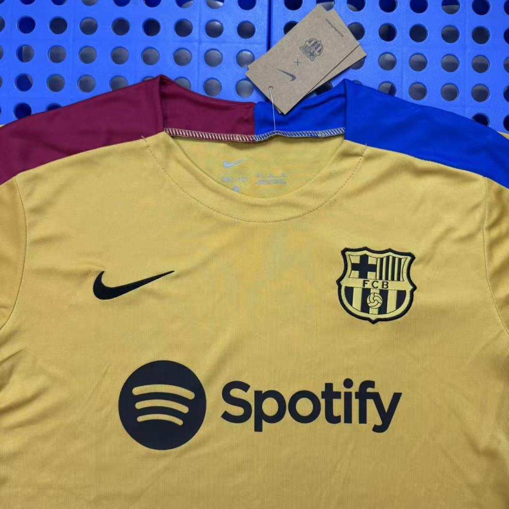 (S-3XL) 1:1 Copy Top Quality 2025/2026 Barcelona yellow training kit/jersey