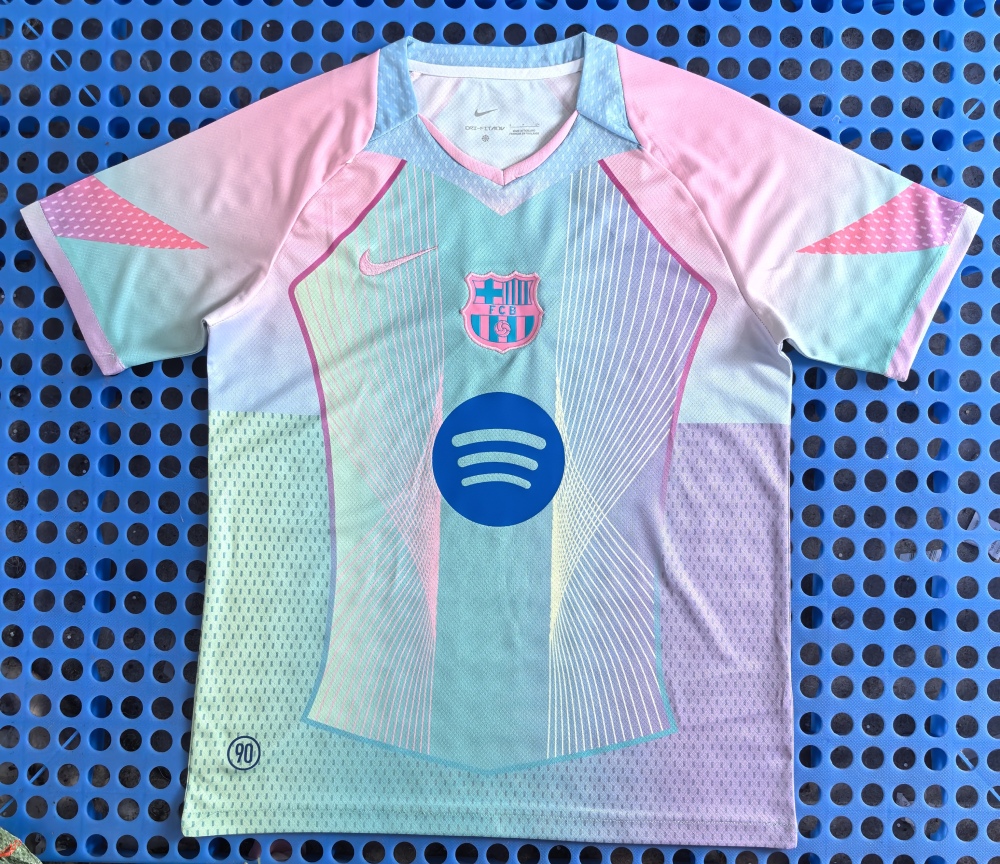 (S-3XL) 1:1 Copy Top Quality 2025/2026 Barcelona conceptual version (gradient pink and green)