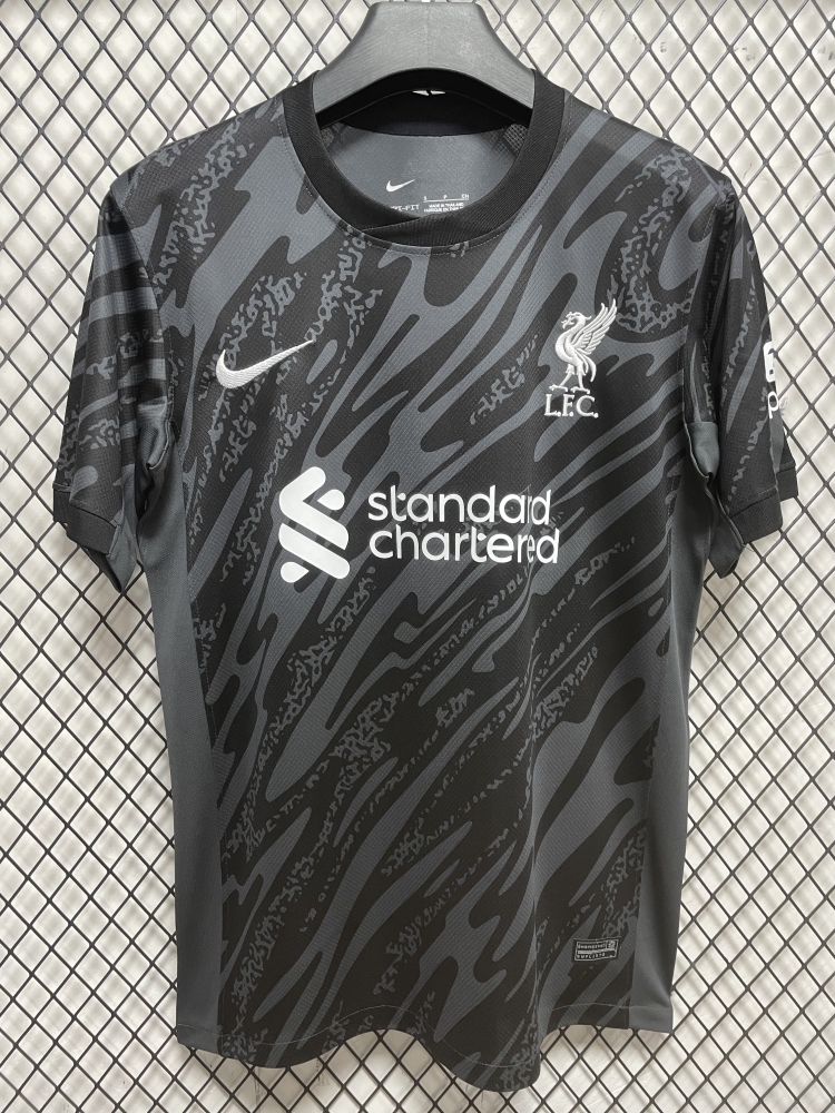 (S-3XL) 1:1 Copy Top Quality 2025/2026 Liverpool's black and grey goalkeeper