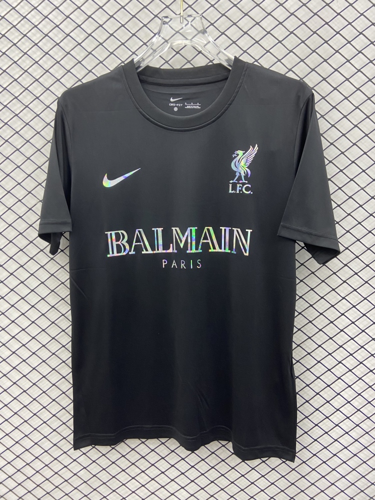 (S-3XL) 1:1 Copy Top Quality 2025/2026 Liverpool T-shirt, black
