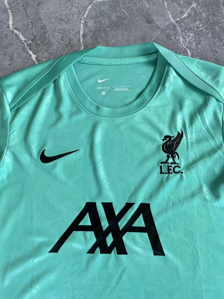 (S-3XL) 1:1 Copy Top Quality 2025/2026 Liverpool's pre-match training kit in green