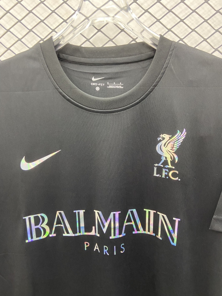 (S-3XL) 1:1 Copy Top Quality 2025/2026 Liverpool T-shirt, black