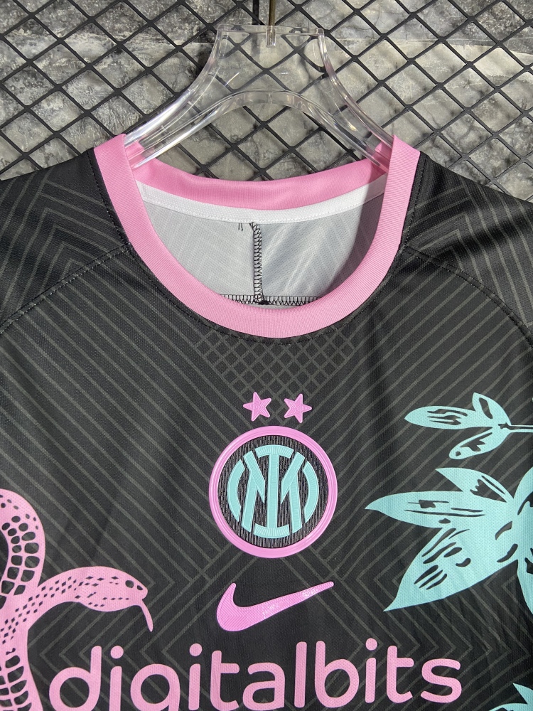 (S-3XL) 1:1 Copy Top Quality 2025/2026 Inter Milan's Double Pink Snakes with Black
