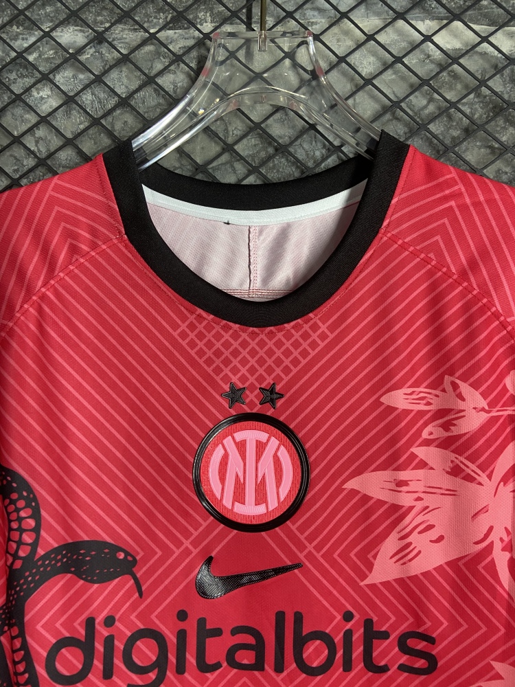 (S-3XL) 1:1 Copy Top Quality 2025/2026 Inter Milan's Double Black Snakes with Red