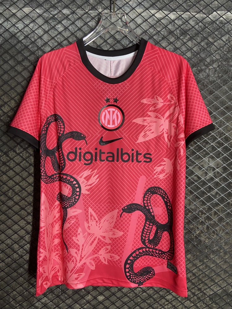 (S-3XL) 1:1 Copy Top Quality 2025/2026 Inter Milan's Double Black Snakes with Red