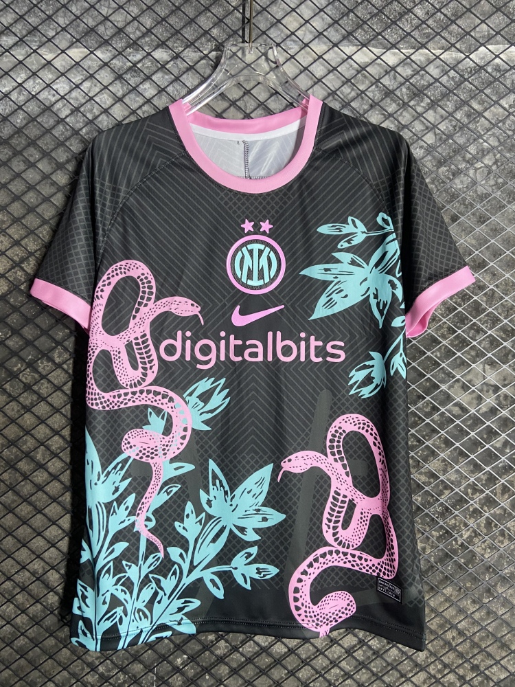 (S-3XL) 1:1 Copy Top Quality 2025/2026 Inter Milan's Double Pink Snakes with Black