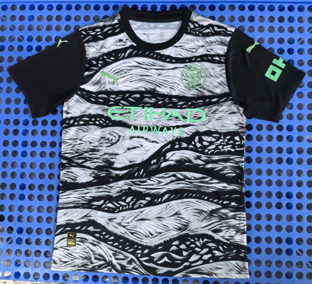 (S-3XL) 1:1 Copy Top Quality 2025/2026 Manchester City Black and Gray Concept Edition