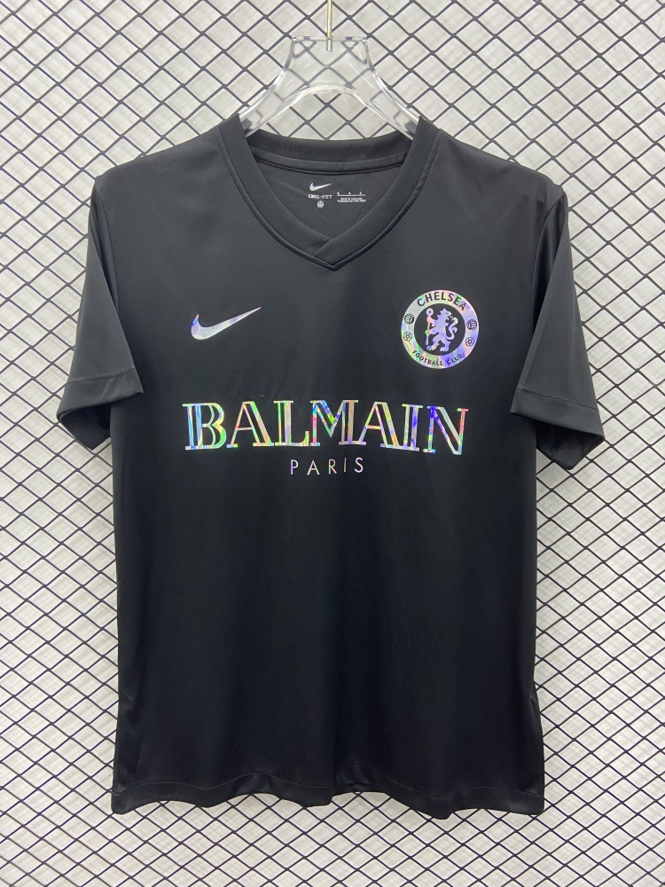 (S-3XL) 1:1 Copy Top Quality 2025/2026 Chelsea T-shirt black