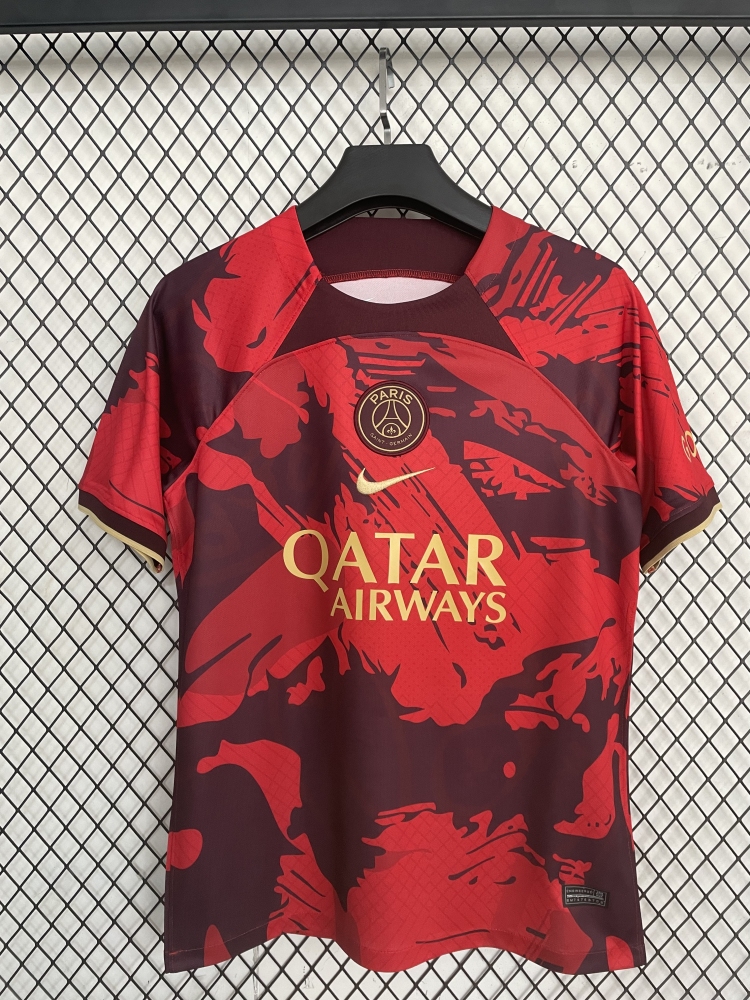 (S-3XL) 1:1 Copy Top Quality 2025/2026 Paris' red pre-match training kit
