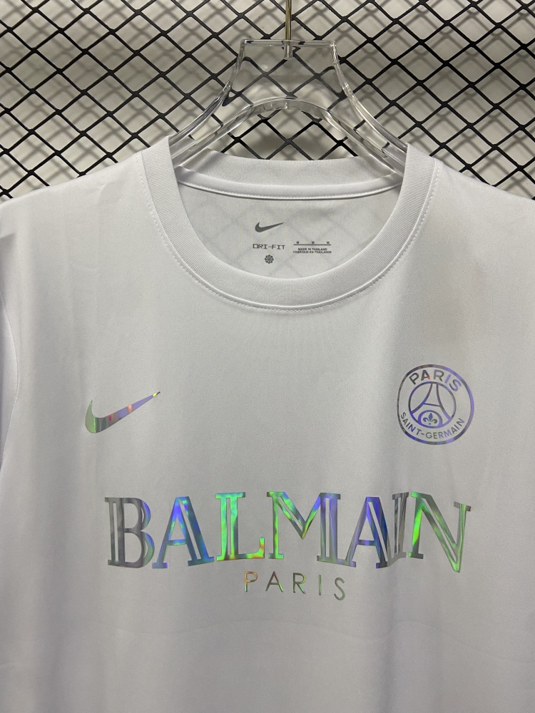(S-3XL) 1:1 Copy Top Quality 2025/2026 Paris T-shirt with white gradient