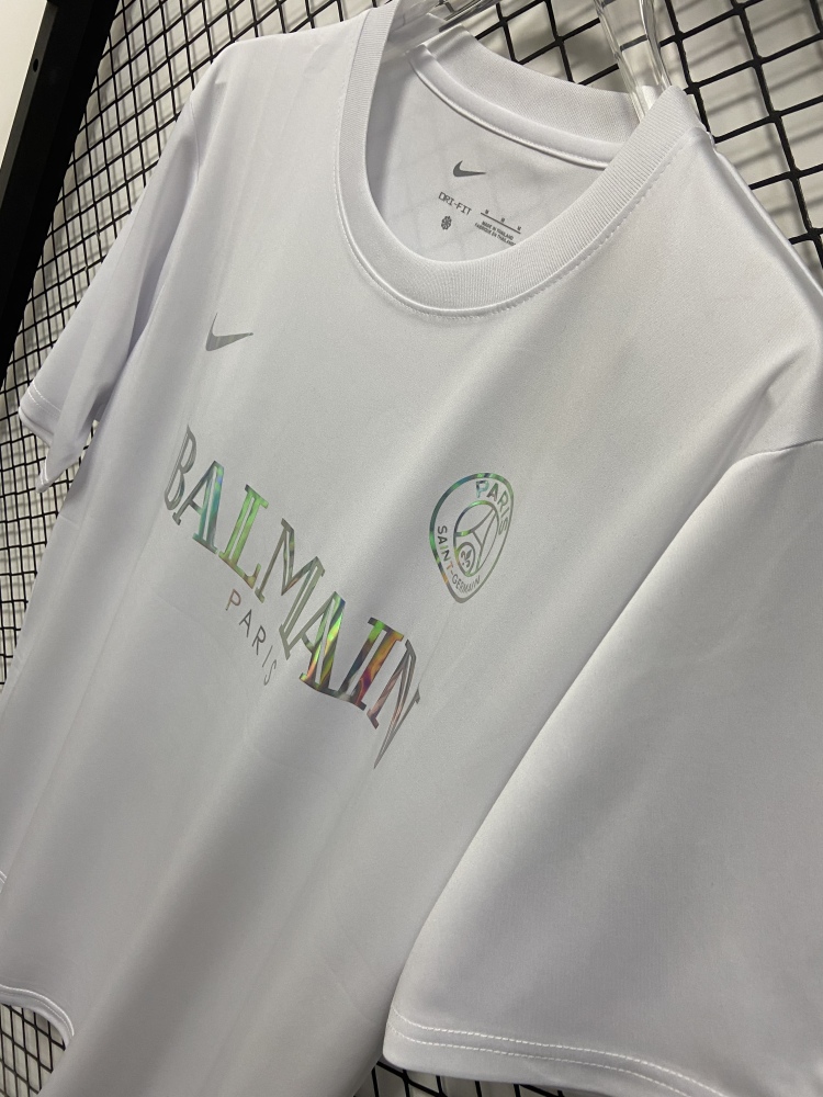 (S-3XL) 1:1 Copy Top Quality 2025/2026 Paris T-shirt with white gradient