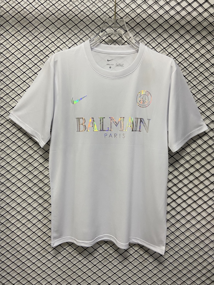(S-3XL) 1:1 Copy Top Quality 2025/2026 Paris T-shirt with white gradient