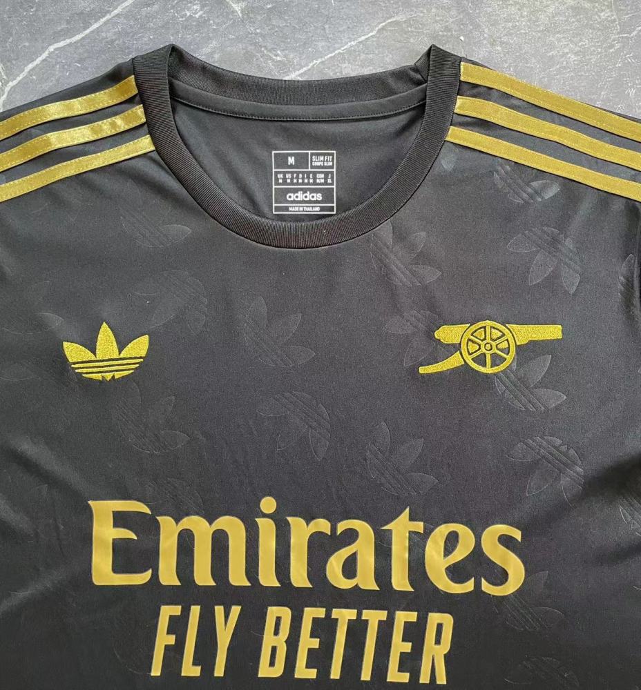 (S-3XL) 1:1 Copy Top Quality 2025/2026 Arsenal's third goalkeeper kit (black)