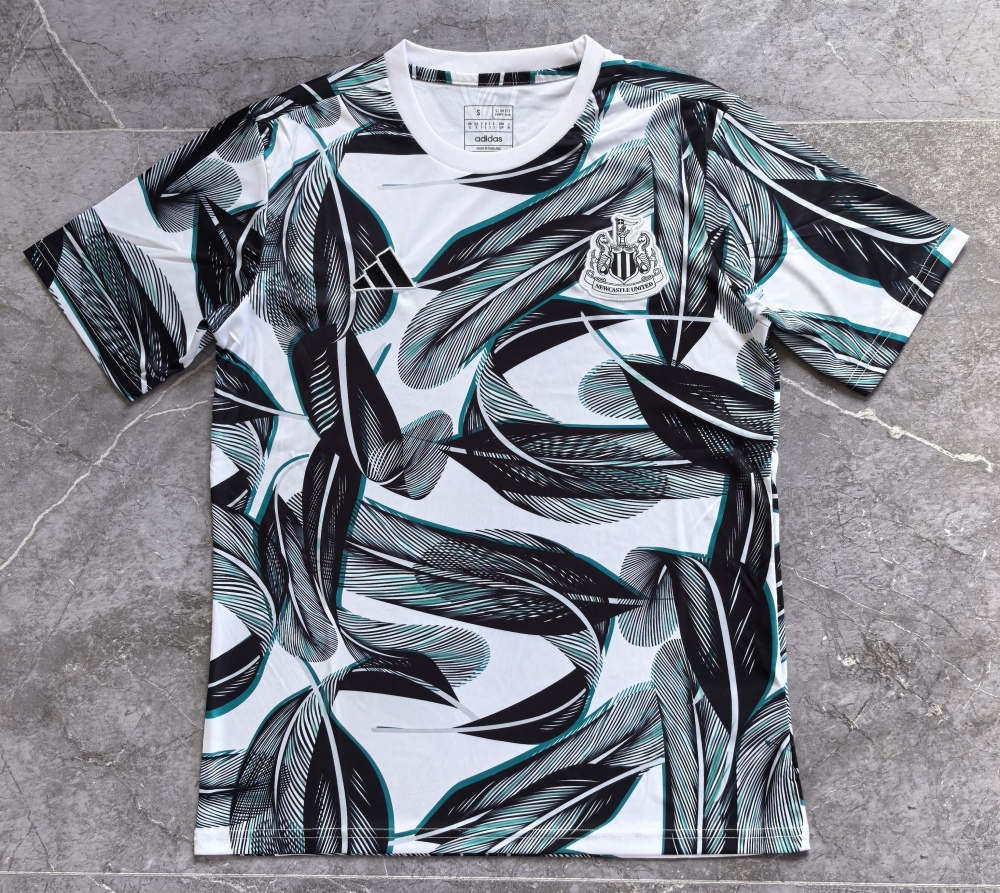(S-3XL) 1:1 Copy Top Quality 2025/2026 Newcastle United (feather pattern) white