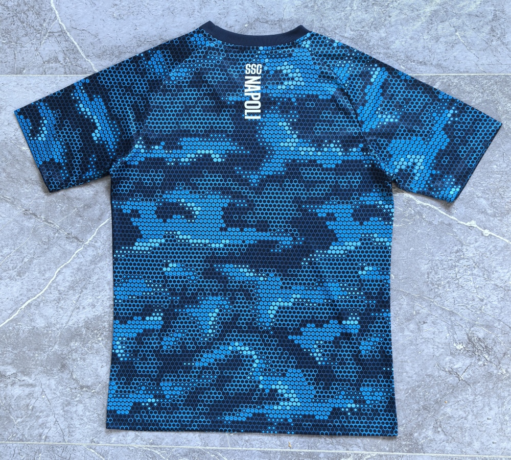 (S-3XL) 1:1 Copy Top Quality 2025/2026 24-25 Napoli Blue Pre-Match Training Jersey