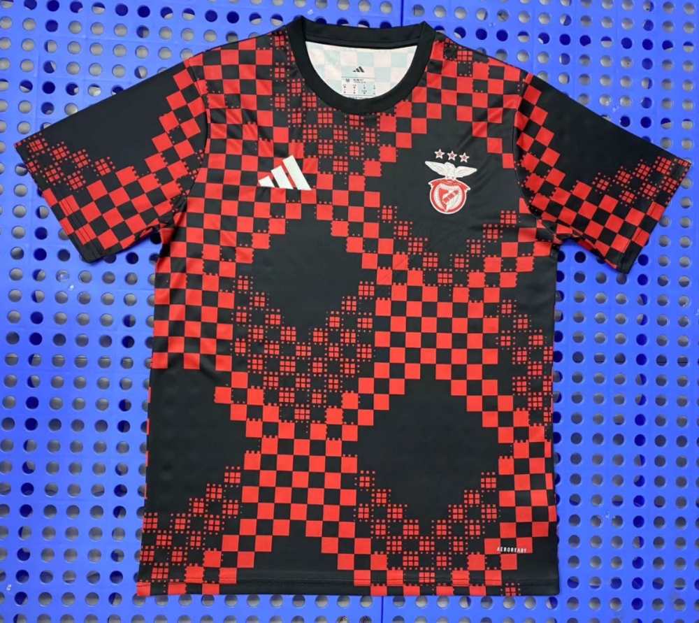 (S-3XL) 1:1 Copy Top Quality 2025/2026 Benfica's red and black pre-match training kit