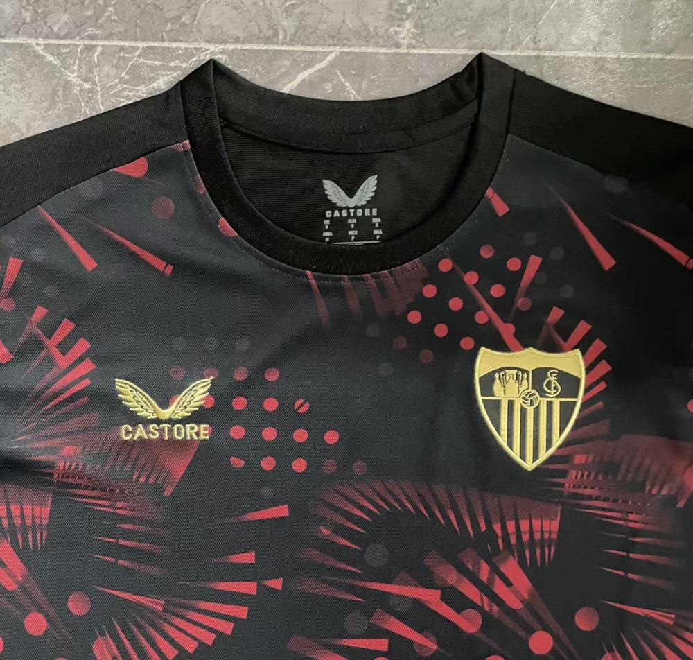 (S-3XL) 1:1 Copy Top Quality 2025/2026 Sevilla's second away kit