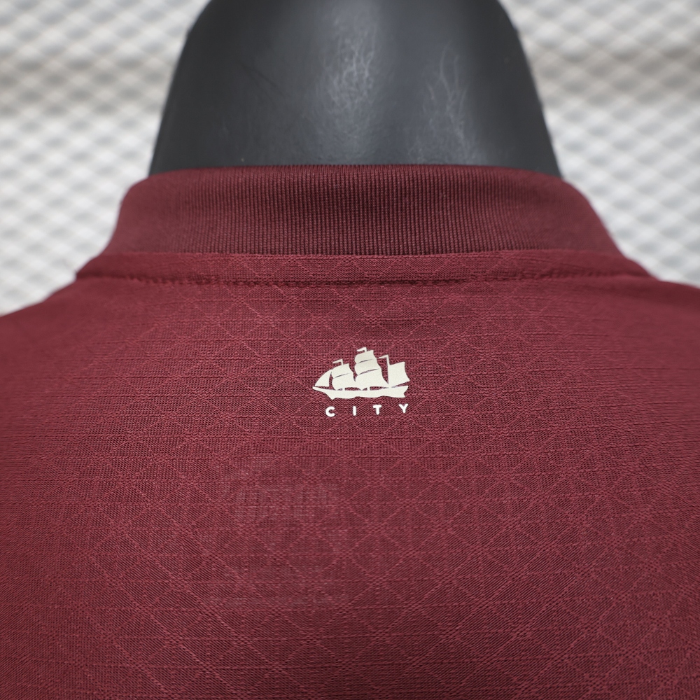 (S-3XL) 1:1 Copy Top Quality 2025/2026 Player: Manchester City maroon long sleeves