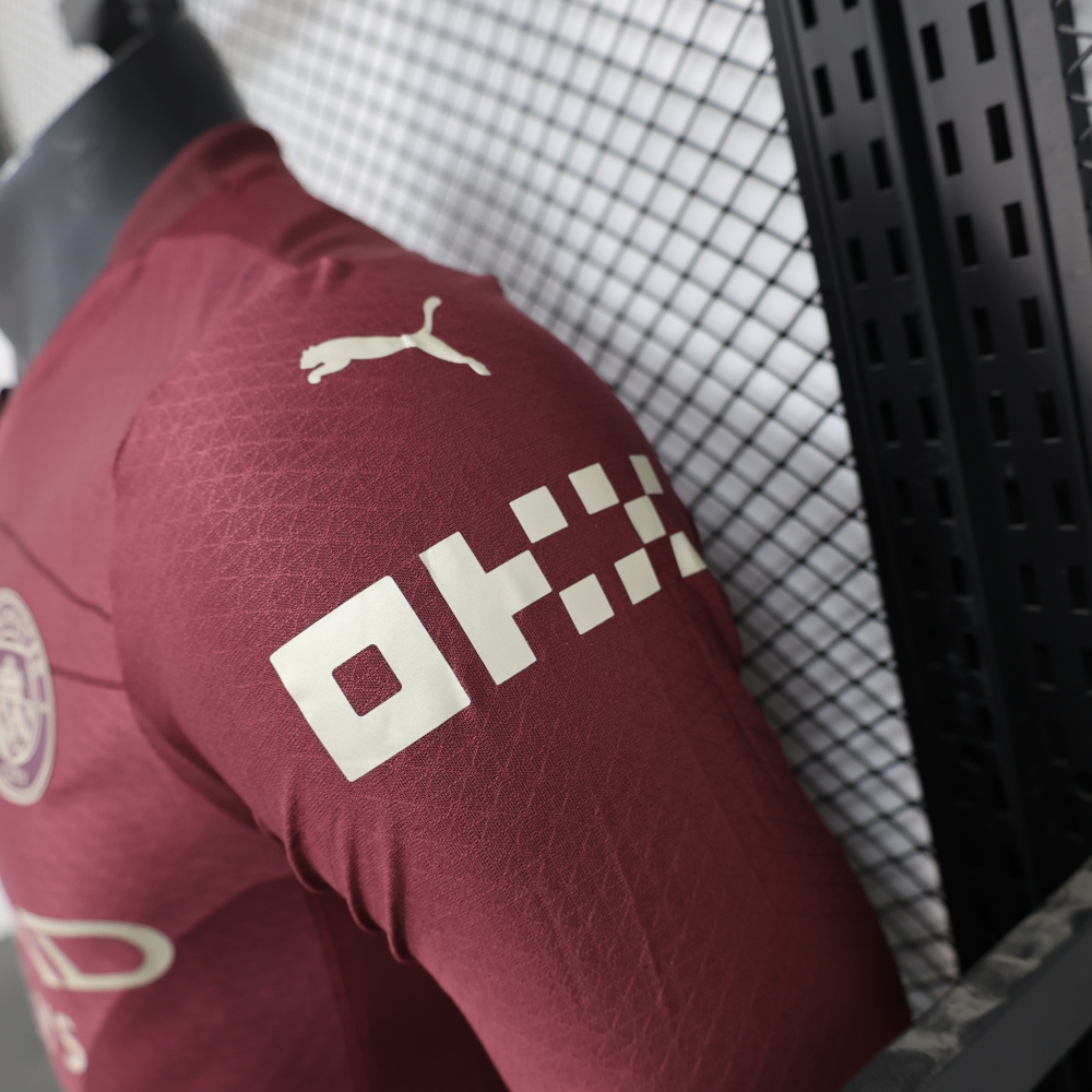 (S-3XL) 1:1 Copy Top Quality 2025/2026 Player: Manchester City maroon long sleeves