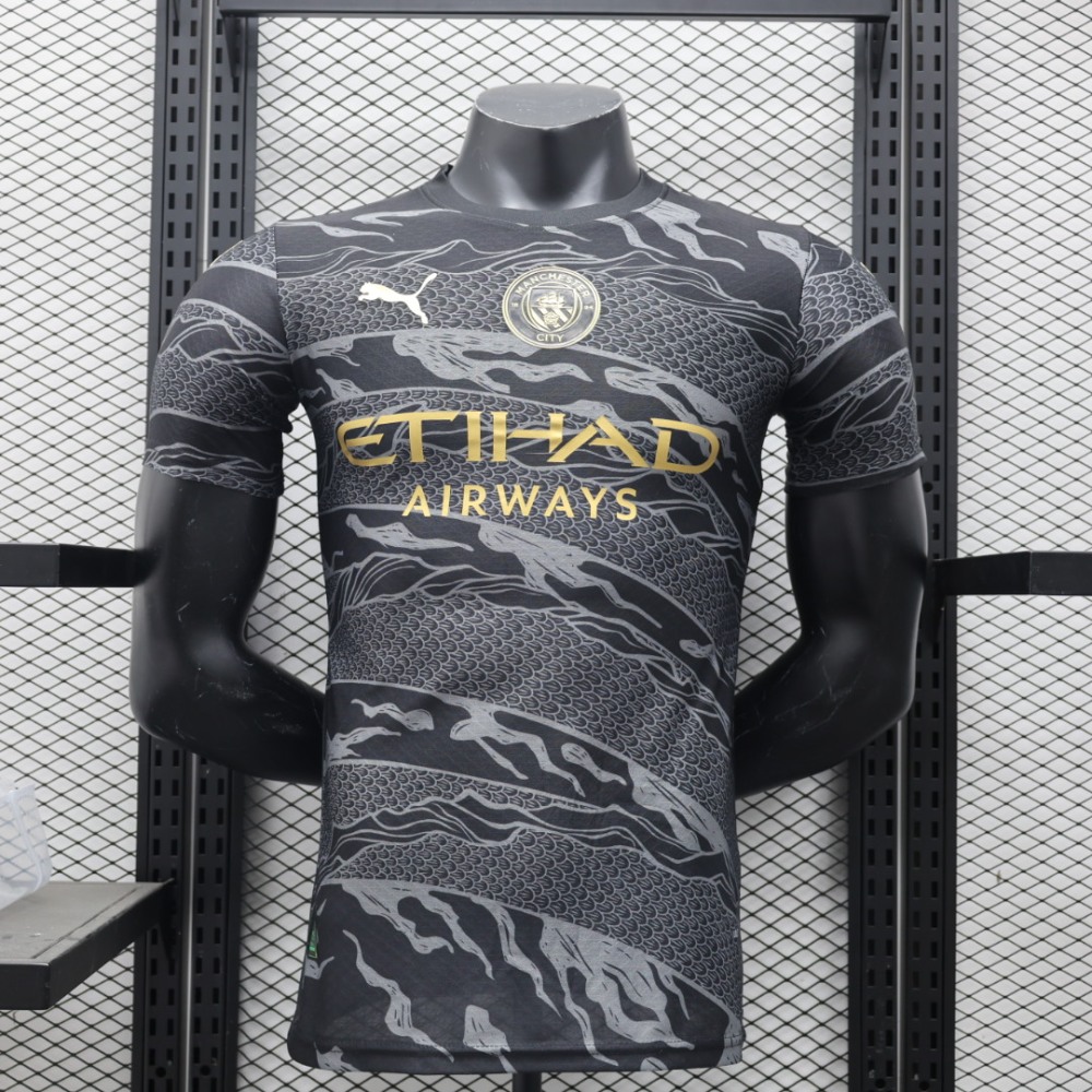(S-3XL) 1:1 Copy Top Quality 2025/2026 Player: Manchester City Dragon Dark Edition