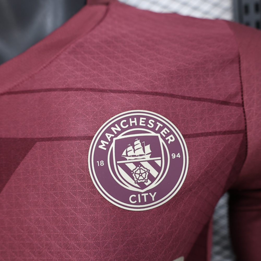 (S-3XL) 1:1 Copy Top Quality 2025/2026 Player: Manchester City maroon long sleeves