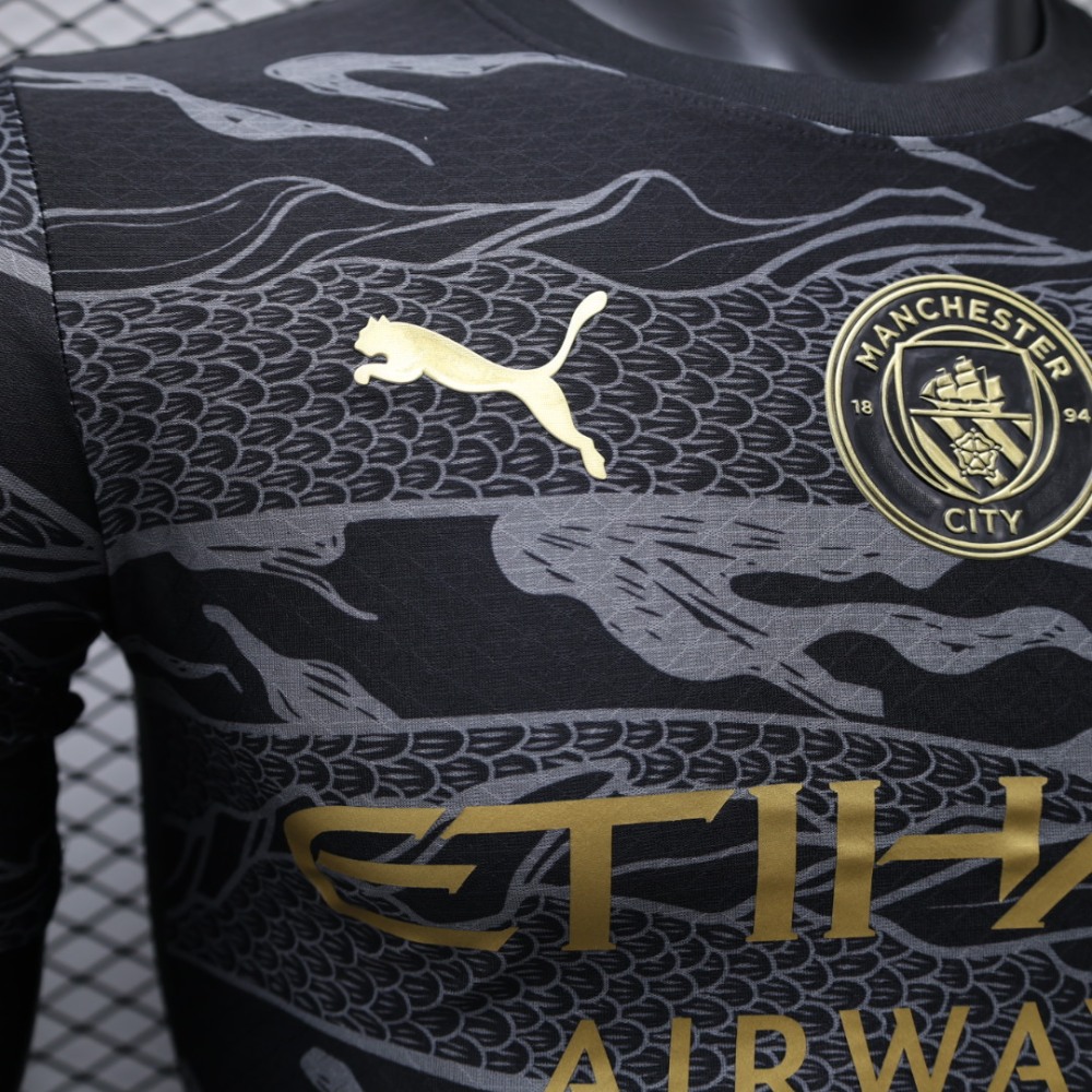 (S-3XL) 1:1 Copy Top Quality 2025/2026 Player: Manchester City Dragon Dark Edition