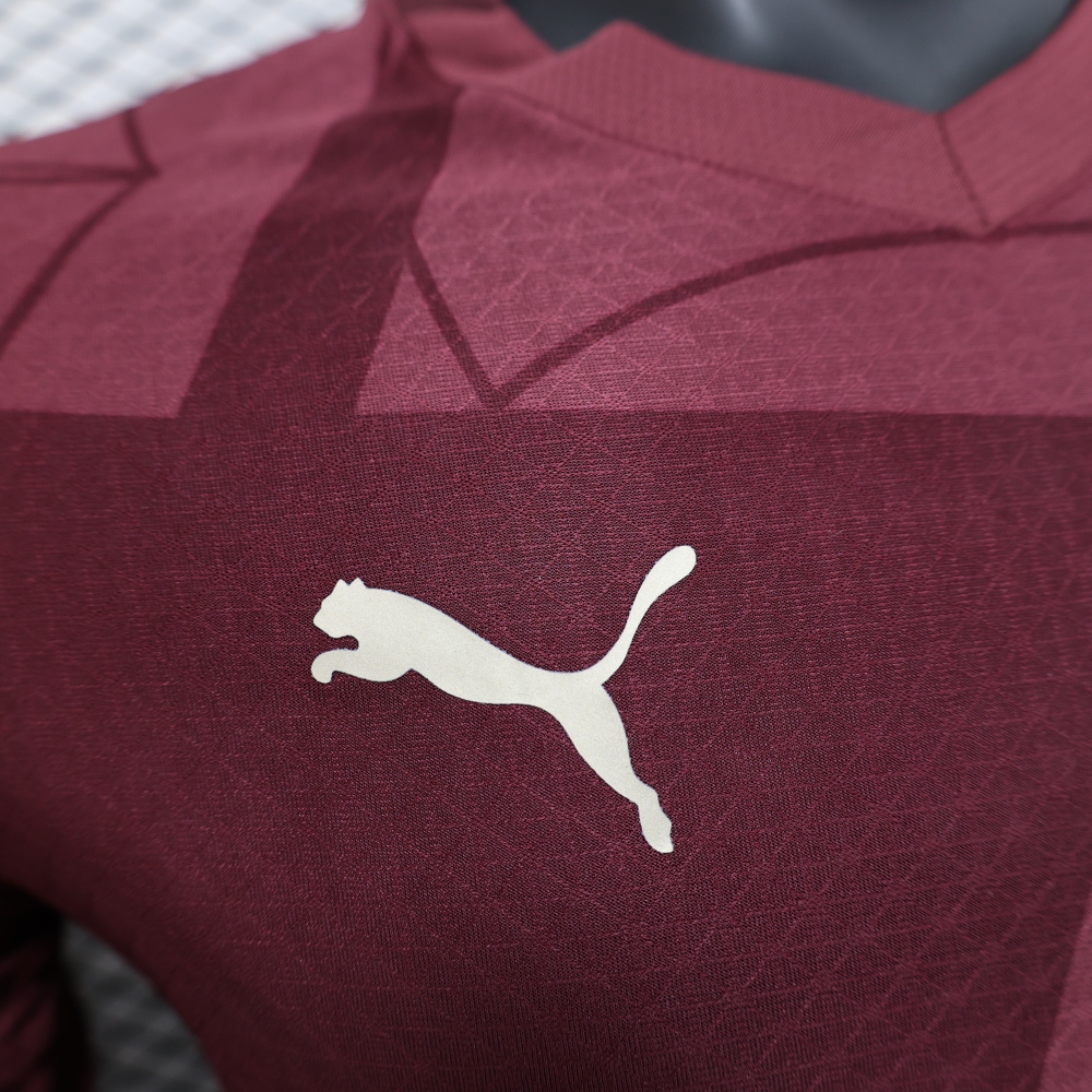 (S-3XL) 1:1 Copy Top Quality 2025/2026 Player: Manchester City maroon long sleeves