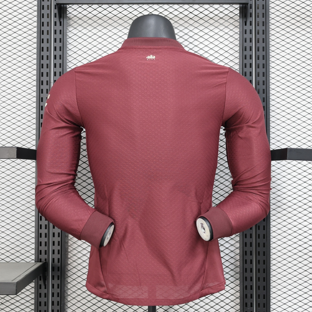 (S-3XL) 1:1 Copy Top Quality 2025/2026 Player: Manchester City maroon long sleeves