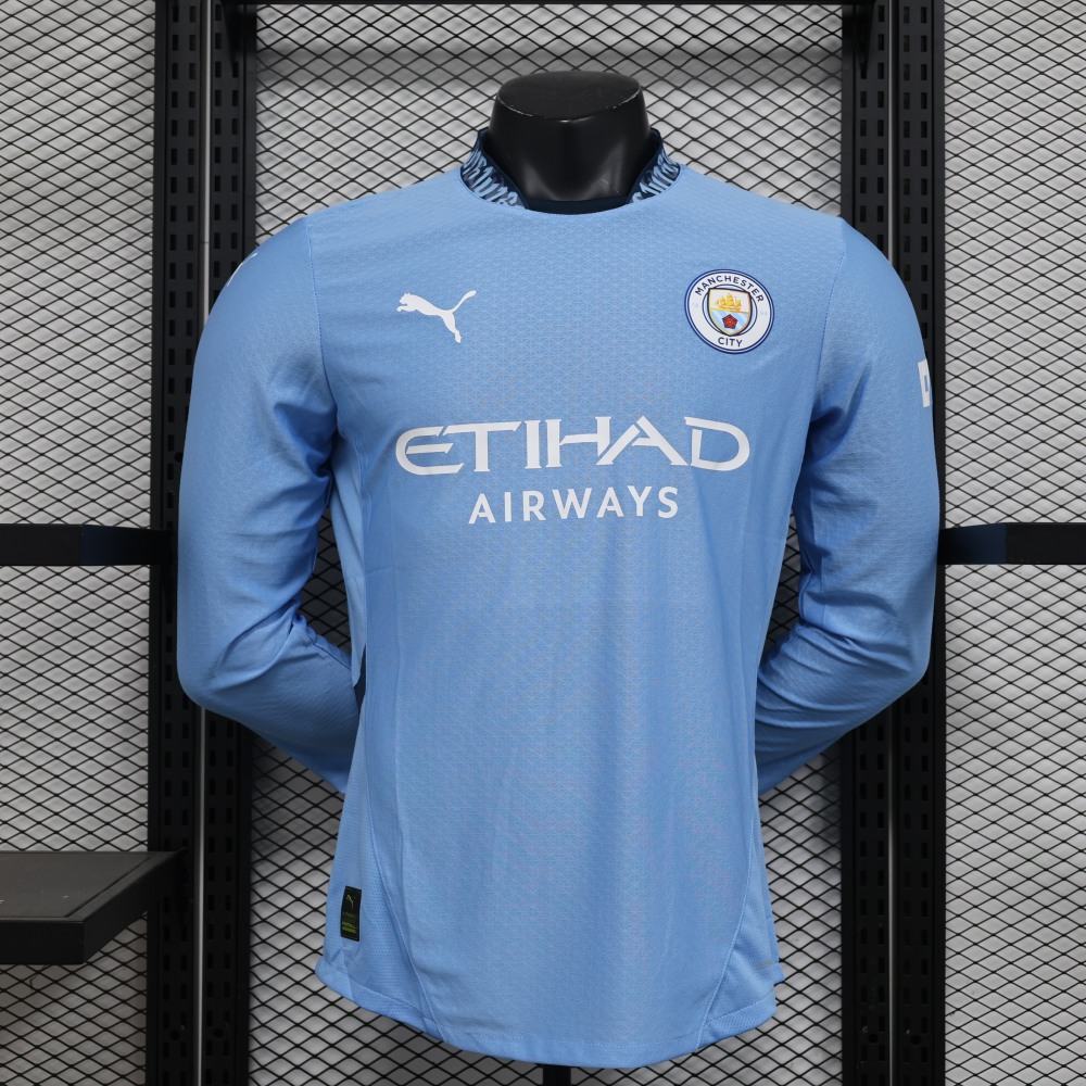 (S-3XL) 1:1 Copy Top Quality 2025/2026 Player: Manchester City home long-sleeved (kit)