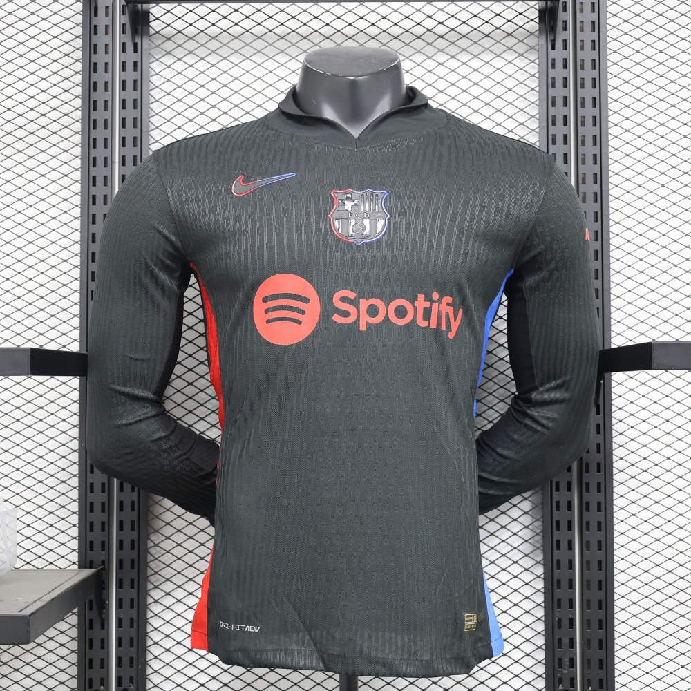 (S-3XL) 1:1 Copy Top Quality 2025/2026 Player: Barcelona Away Long Sleeve