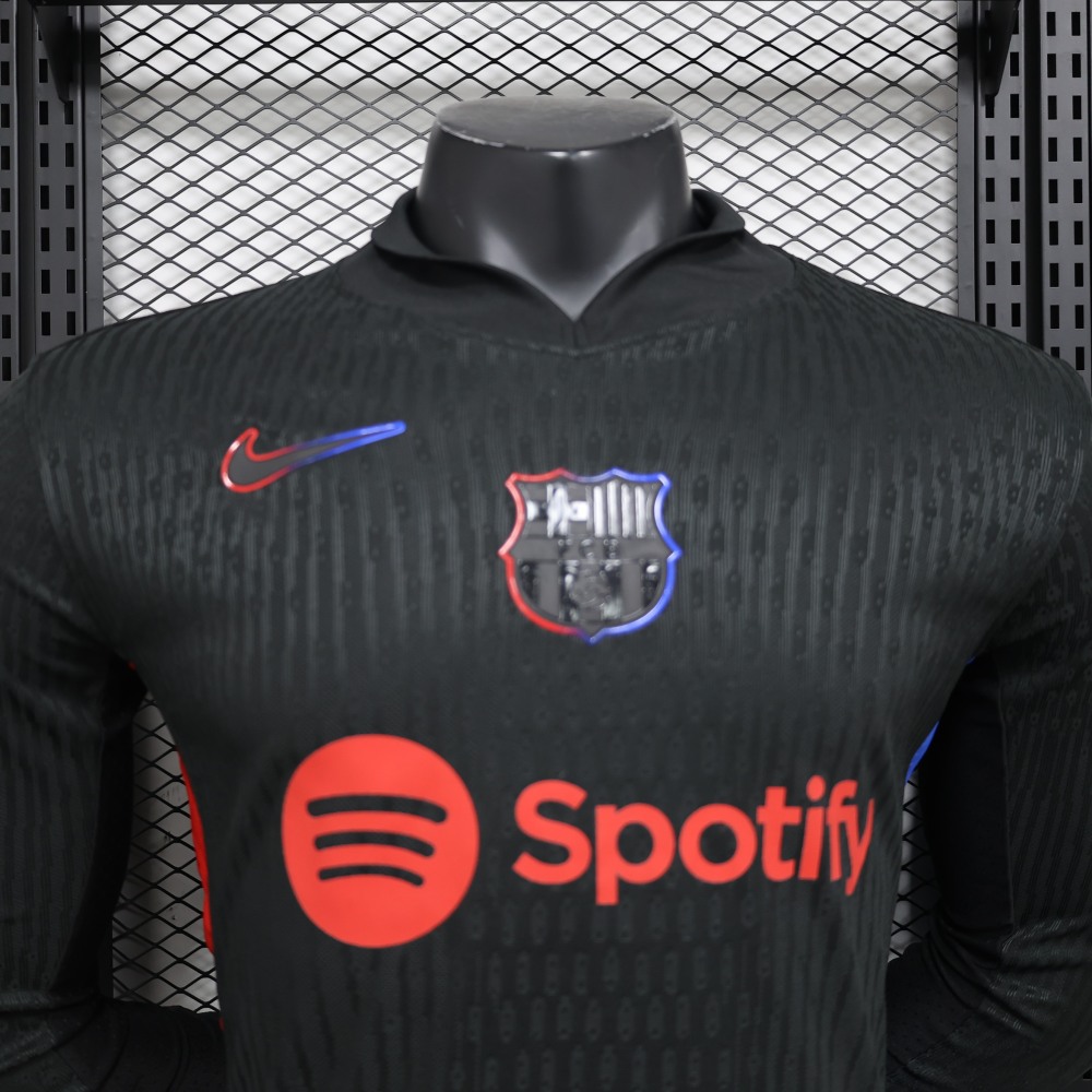 (S-3XL) 1:1 Copy Top Quality 2025/2026 Player: Barcelona Away Long Sleeve