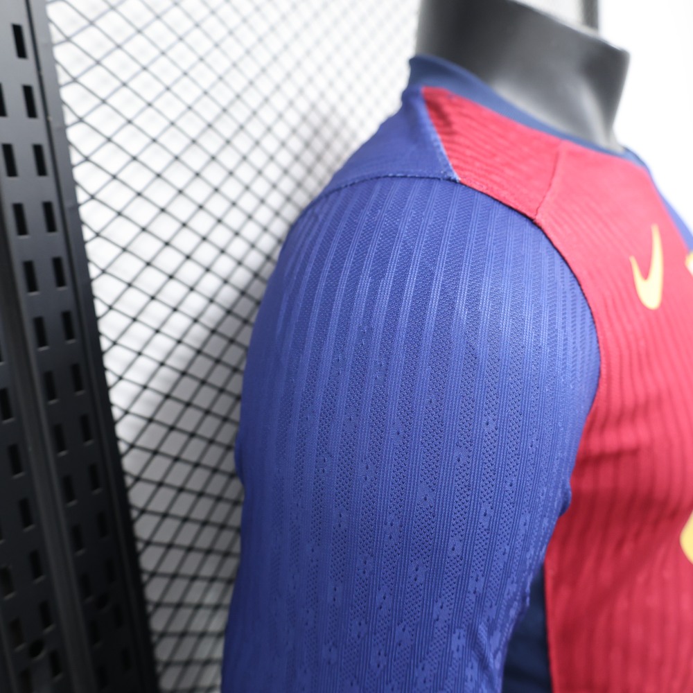 (S-3XL) 1:1 Copy Top Quality 2025/2026 Player: Barcelona Home Long Sleeve