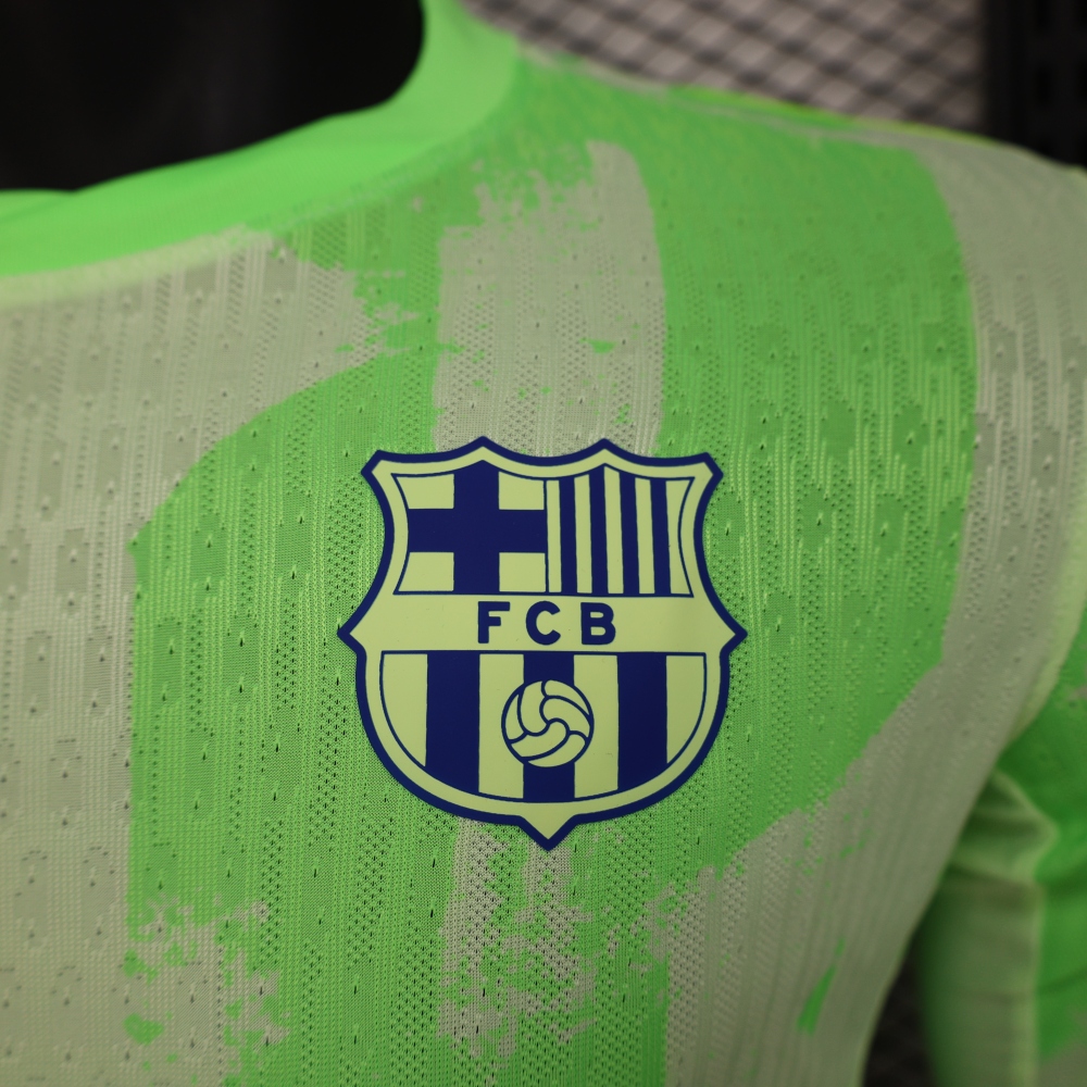 (S-3XL) 1:1 Copy Top Quality 2025/2026 Player: Barcelona Green Long Sleeve