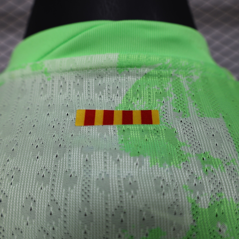 (S-3XL) 1:1 Copy Top Quality 2025/2026 Player: Barcelona Green Long Sleeve