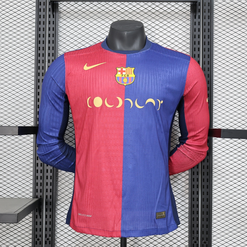 (S-3XL) 1:1 Copy Top Quality 2025/2026  Player: Barcelona Home Long Sleeve