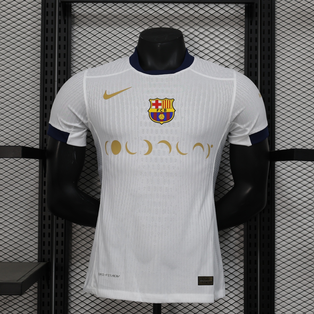 (S-3XL) 1:1 Copy Top Quality 2025/2026 Player: New Barcelona White