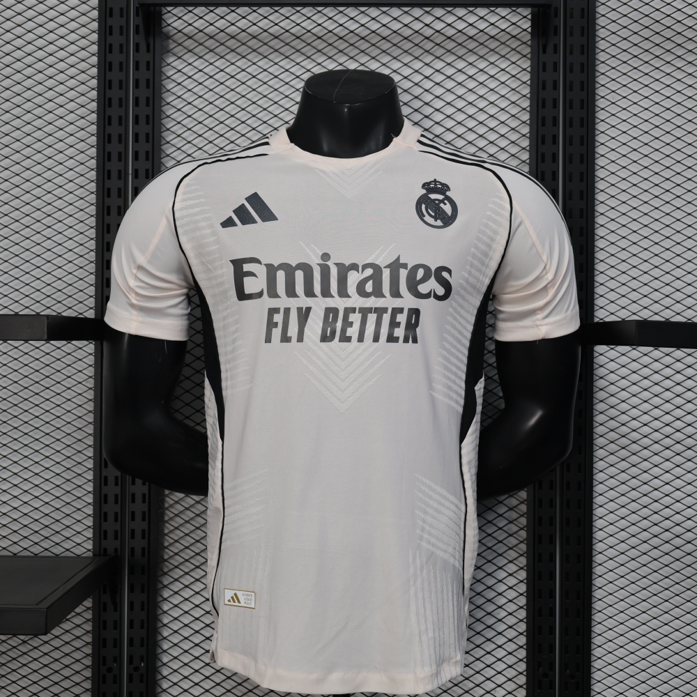 (S-3XL) 1:1 Copy Top Quality 2025/2026 Player: Real Madrid White Open Tube