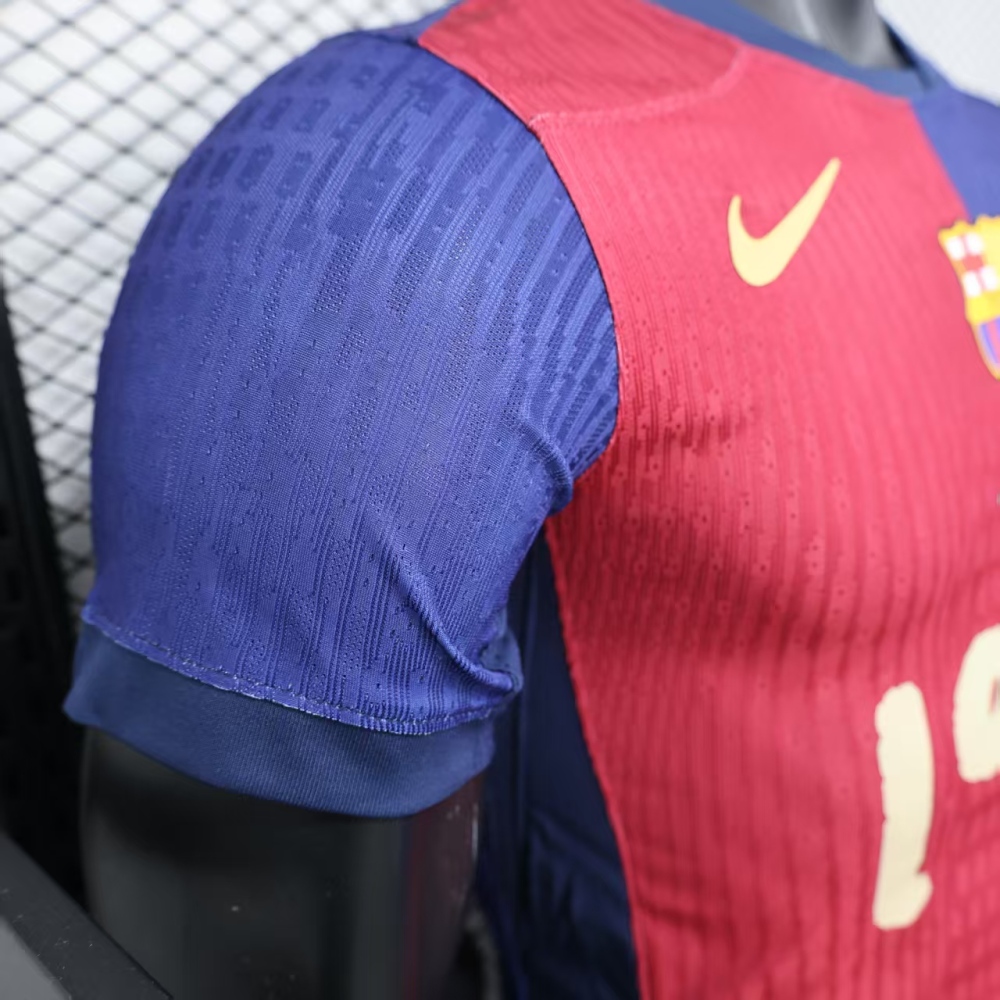 (S-3XL) 1:1 Copy Top Quality 2025/2026 Player: Barcelona Home, with advertisement