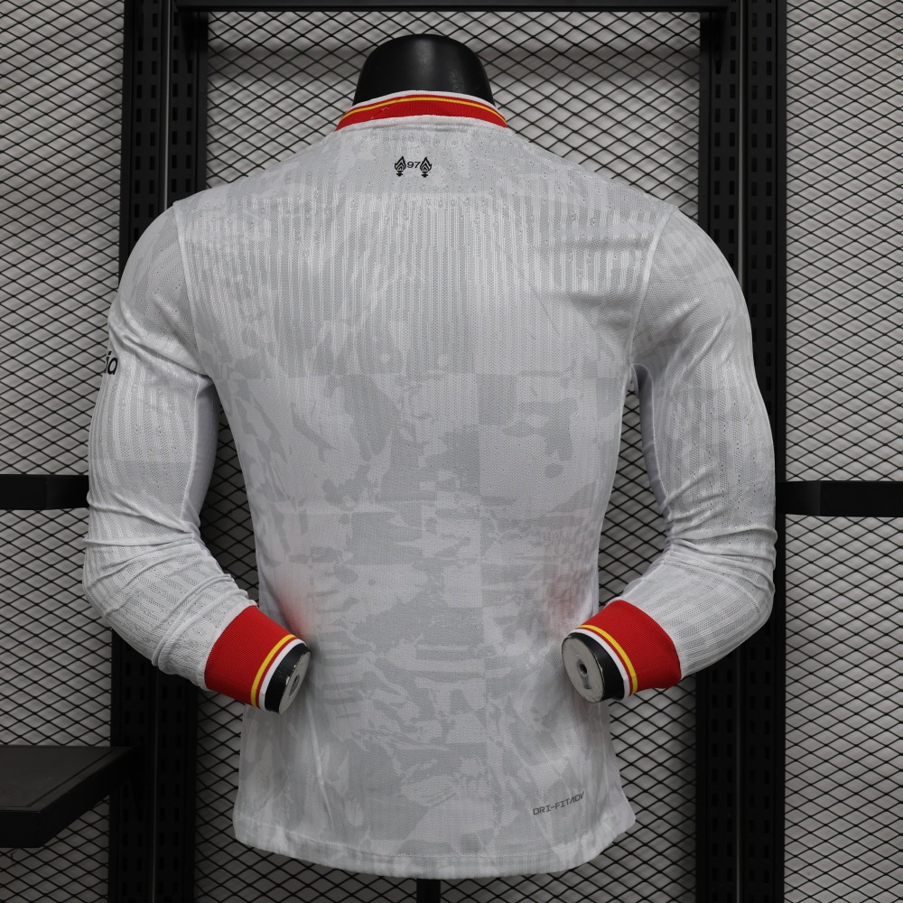(S-3XL) 1:1 Copy Top Quality 2025/2026 Player: Liverpool Second Away Long-sleeve