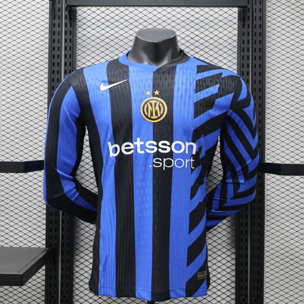 (S-3XL) 1:1 Copy Top Quality 2025/2026 Player: Inter Milan home long-sleeved jersey
