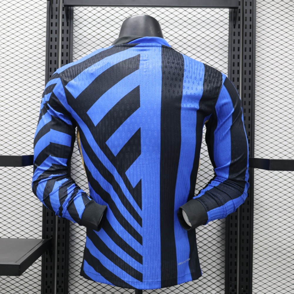 (S-3XL) 1:1 Copy Top Quality 2025/2026 Player: Inter Milan home long-sleeved jersey