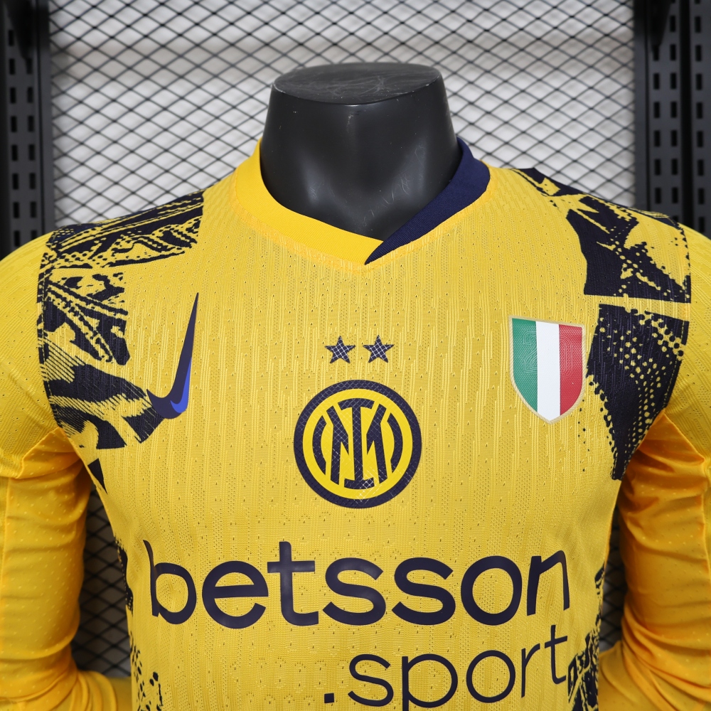 (S-3XL) 1:1 Copy Top Quality 2025/2026 Player: Long-sleeved Inter Milan third away jersey
