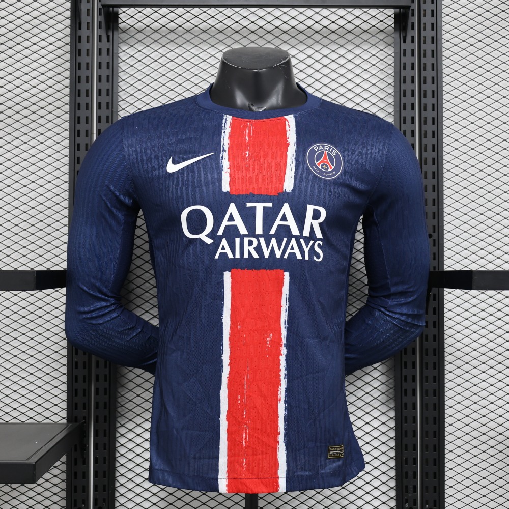 (S-3XL) 1:1 Copy Top Quality 2025/2026 Player: Paris Saint-Germain home long-sleeved kit