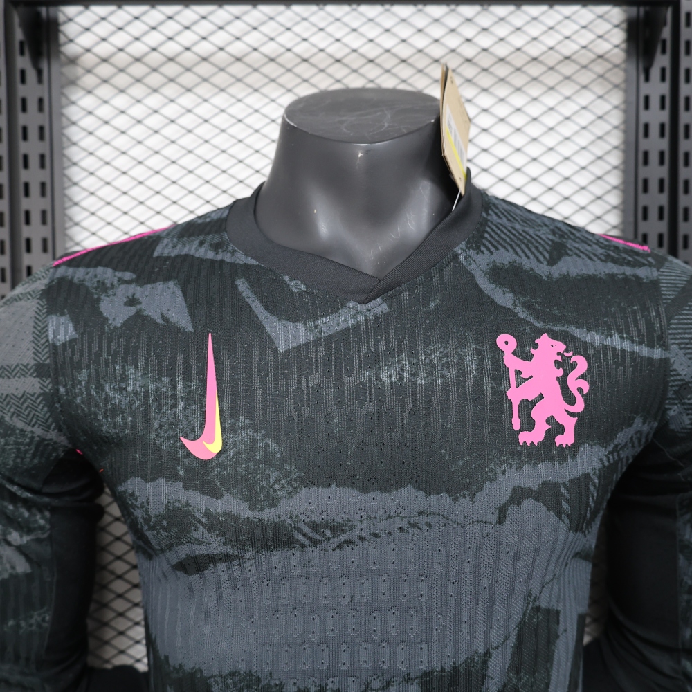 (S-3XL) 1:1 Copy Top Quality 2025/2026 Player: Long-sleeved Chelsea's second away kit