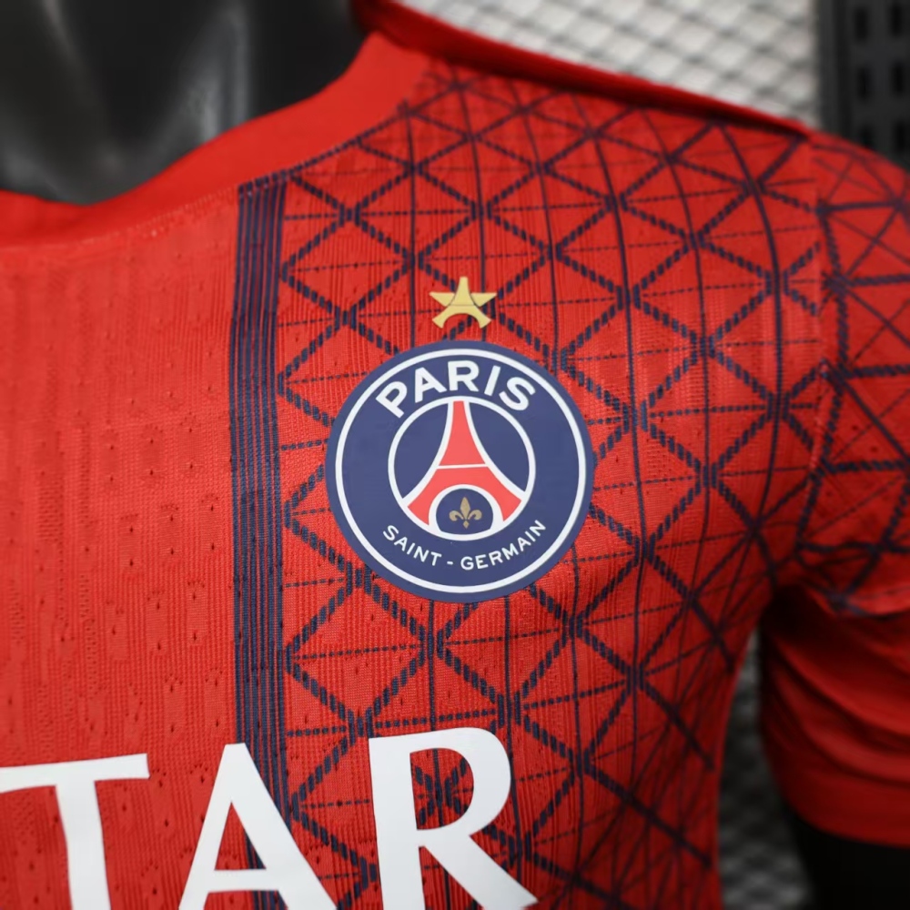 (S-3XL) 1:1 Copy Top Quality 2025/2026 Player: Paris Special Edition Red