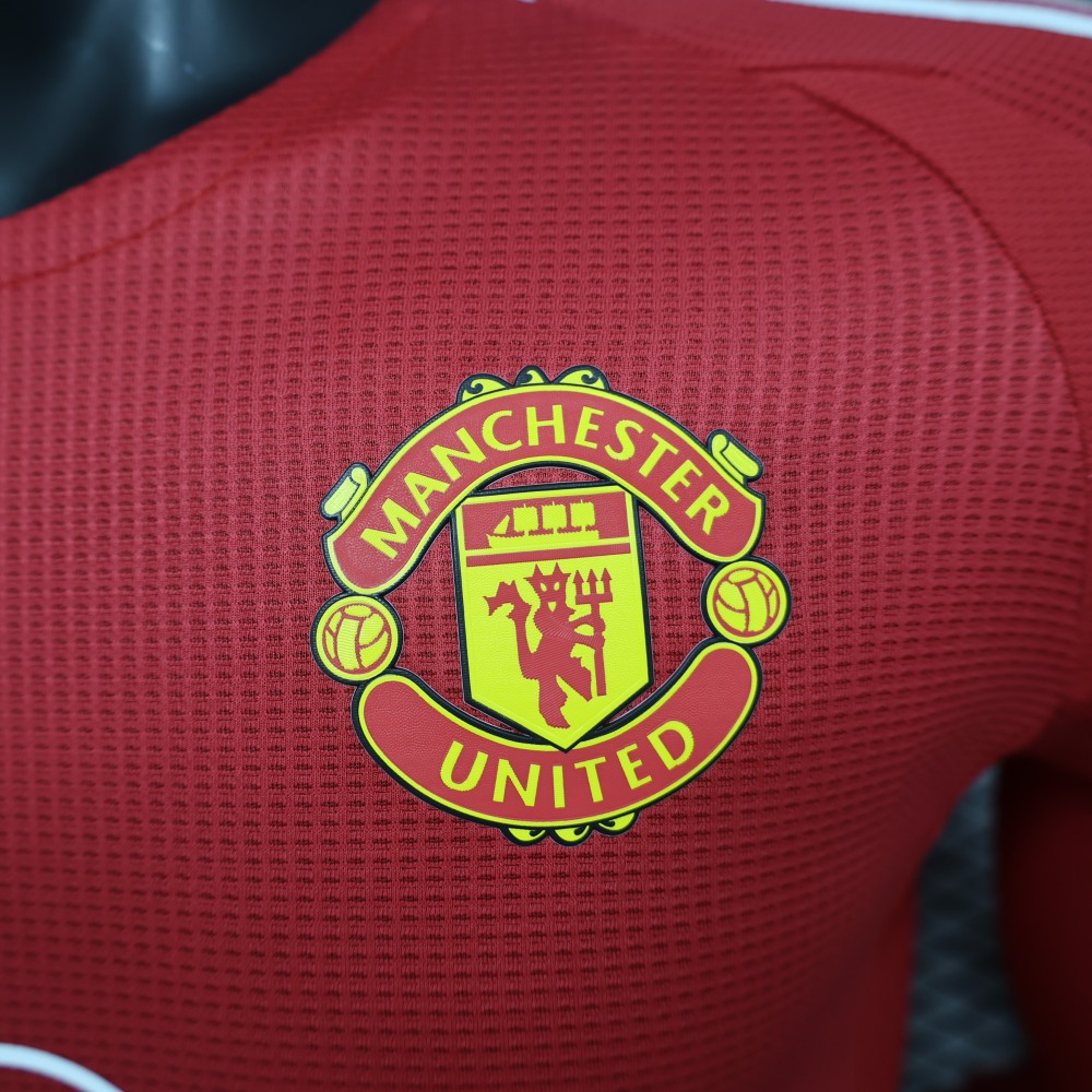 (S-3XL) 1:1 Copy Top Quality 2025/2026 Player: Manchester United home long-sleeved jersey