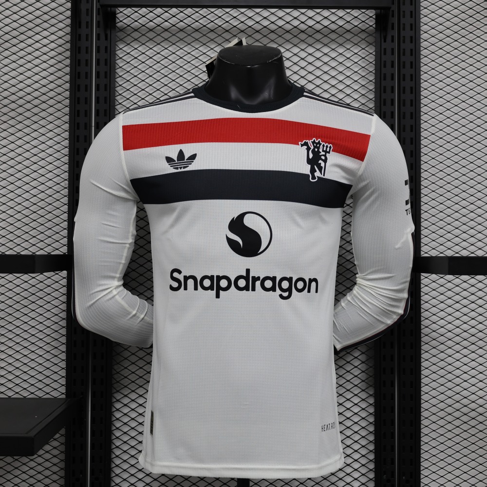 (S-3XL) 1:1 Copy Top Quality 2025/2026 Players: Manchester United's second away long-sleeved kit