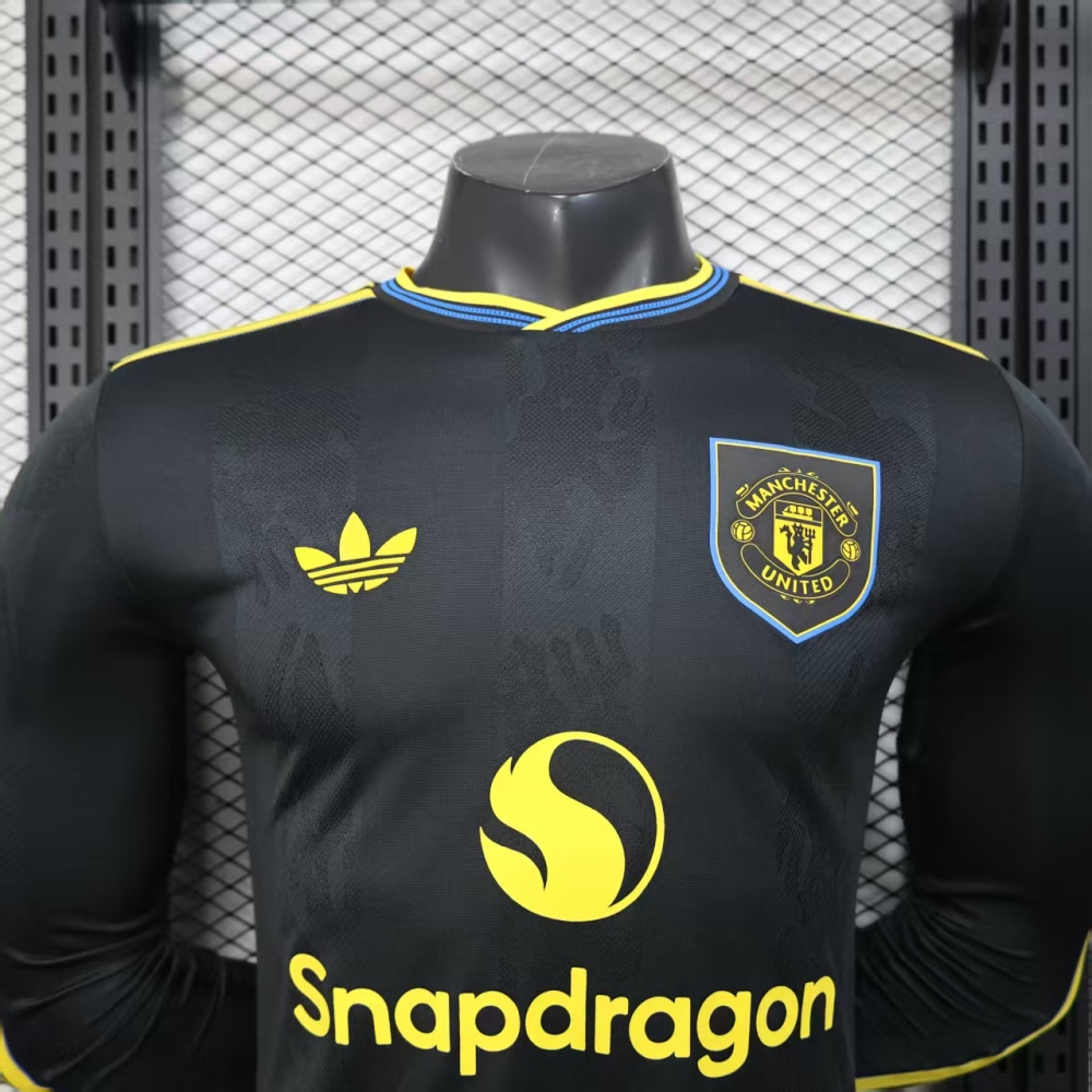 (S-3XL) 1:1 Copy Top Quality 2025/2026 Player: Manchester United's second away long-sleeved jersey