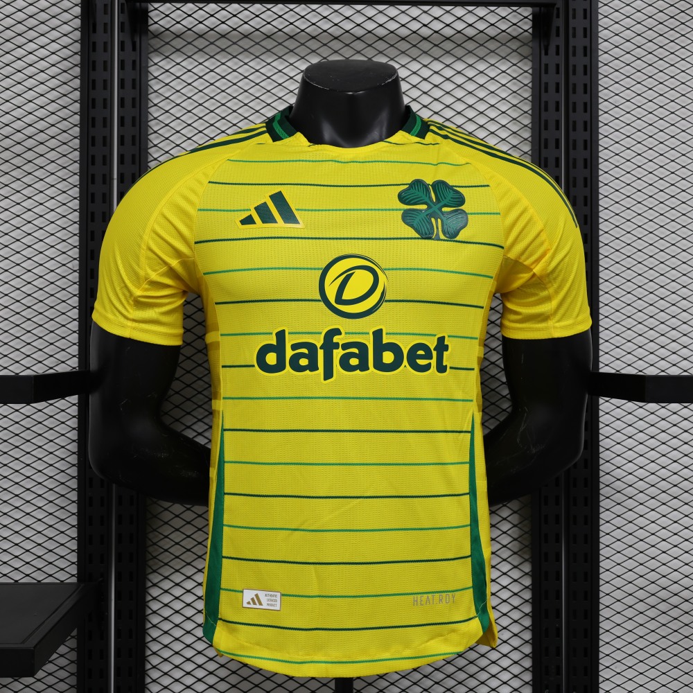 (S-3XL) 1:1 Copy Top Quality 2025/2026 Player: Celtic Yellow (Kit)